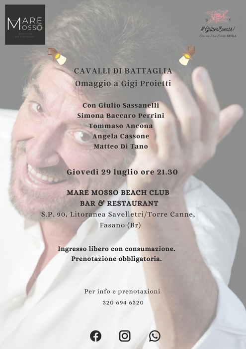 Una serie di eventi teatrali a Mare Mosso Beach Club Una serie di eventi teatrali a Mare Mosso Beach Club - Osservatorio Fasano