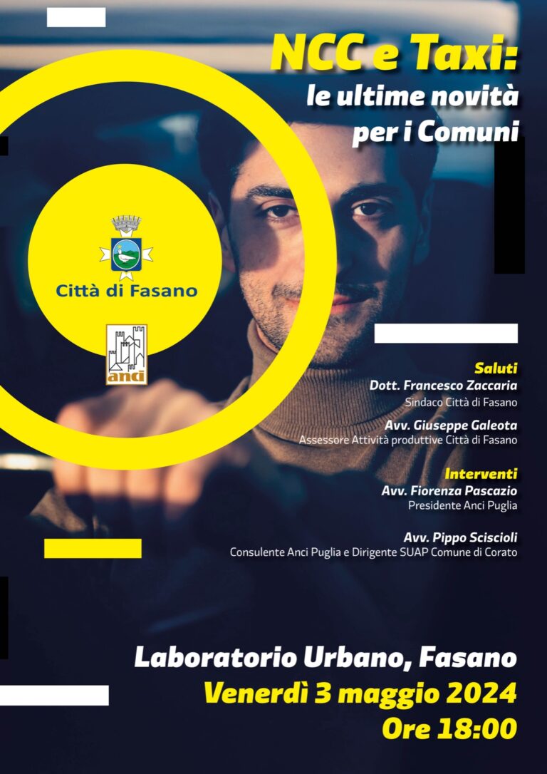 NCC e Taxi: le ultime novità per i Comuni - Osservatorio Fasano