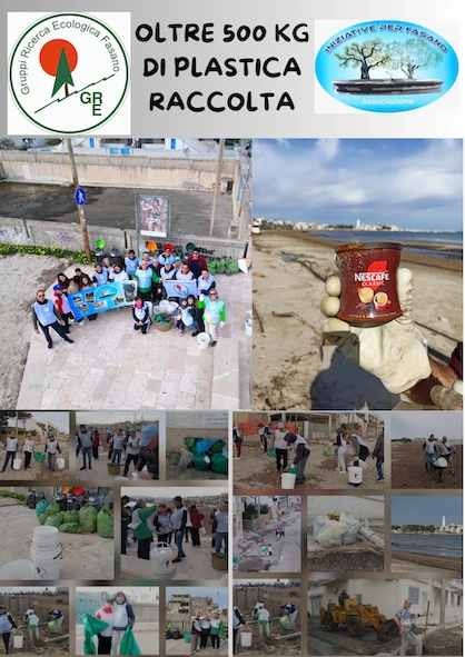 Torre Canne, un successo di pulizia: raccolti oltre 500 kg di plastica Torre Canne, un successo di pulizia: raccolti oltre 500 kg di plastica - Osservatorio Fasano