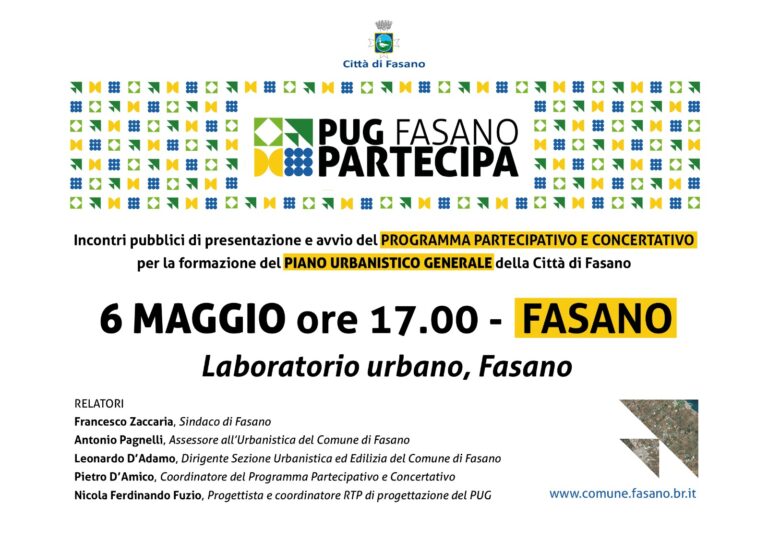Piano urbanistico generale, ultimo tavolo di confronto con la città - Osservatorio Fasano