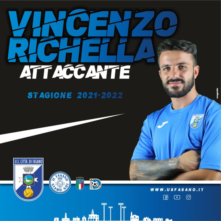 Firma un’altra vecchia conoscenza: l’attaccante Vincenzo Richella Firma un'altra vecchia conoscenza: l'attaccante Vincenzo Richella - Osservatorio Fasano