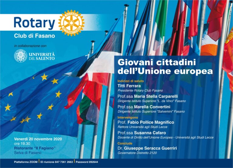 Il Rotary per l'Europa Progetto Rotary 'Giovani cittadini dell’Unione Europea' - Osservatorio Fasano