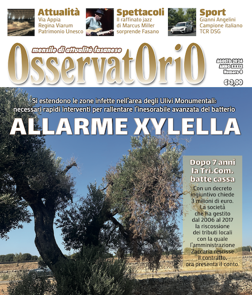 Da oggi in edicola il numero di agosto di Osservatorio Da oggi in edicola il numero di agosto di Osservatorio - Osservatorio Fasano