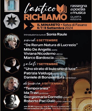 L’antico richiamo chiude alla Selva la 41ª stagione concertistica di Fasanomusica L’antico richiamo chiude alla Selva la 41ª stagione concertistica di Fasanomusica - Osservatorio Fasano
