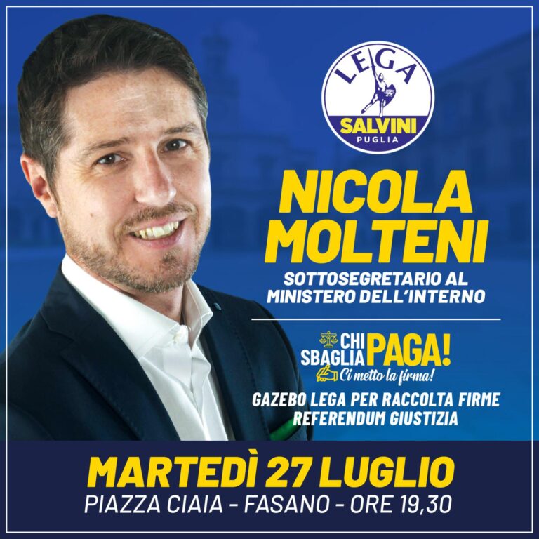 Nicola Molteni questa sera a Fasano - Osservatorio Fasano