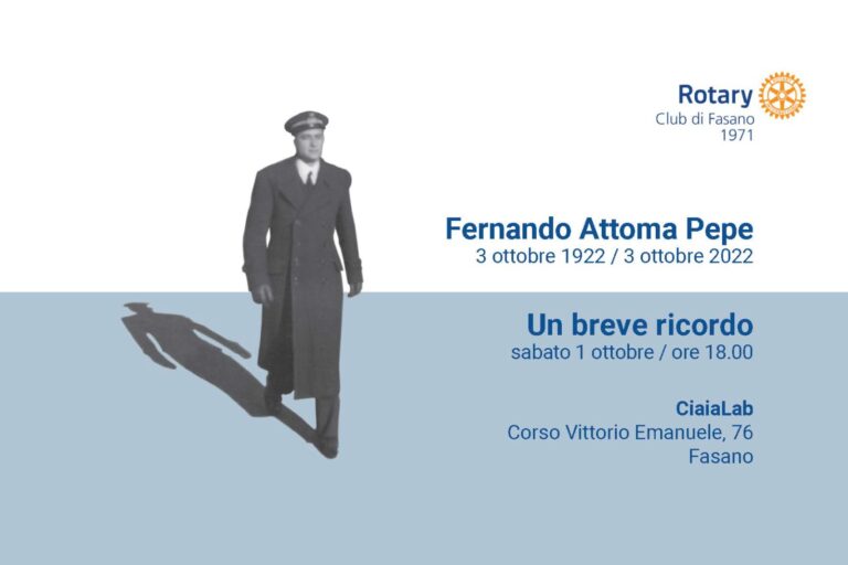 Il Rotary Club di Fasano ricorda Fernando Attoma Pepe - Osservatorio Fasano