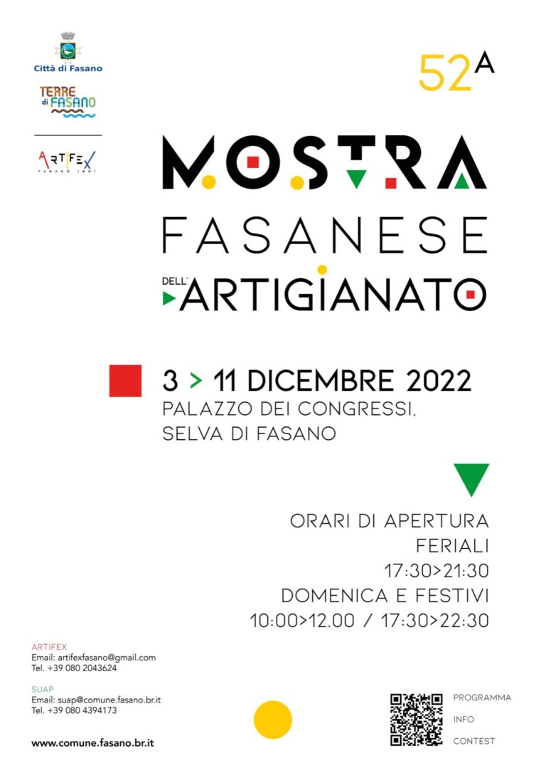 Presentato il calendario di eventi della 52ª Mostra Fasanese dell'Artigianato - Osservatorio Fasano