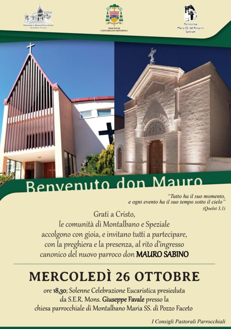 Benvenuto don Mauro - Osservatorio Fasano