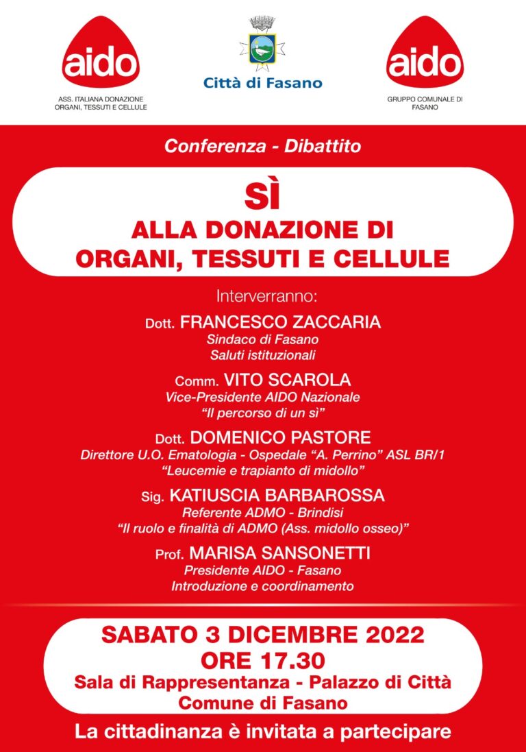 Conferenza per celebrare i 50 anni di AIDO Conferenza per celebrare i 50 anni di AIDO - Osservatorio Fasano