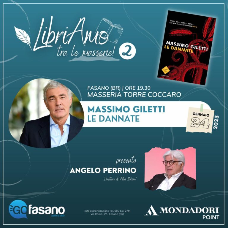 A “LibriAmo…tra le Masserie” Massimo Giletti e “Le dannate” A “LibriAmo…tra le Masserie” Massimo Giletti e “Le dannate” - Osservatorio Fasano
