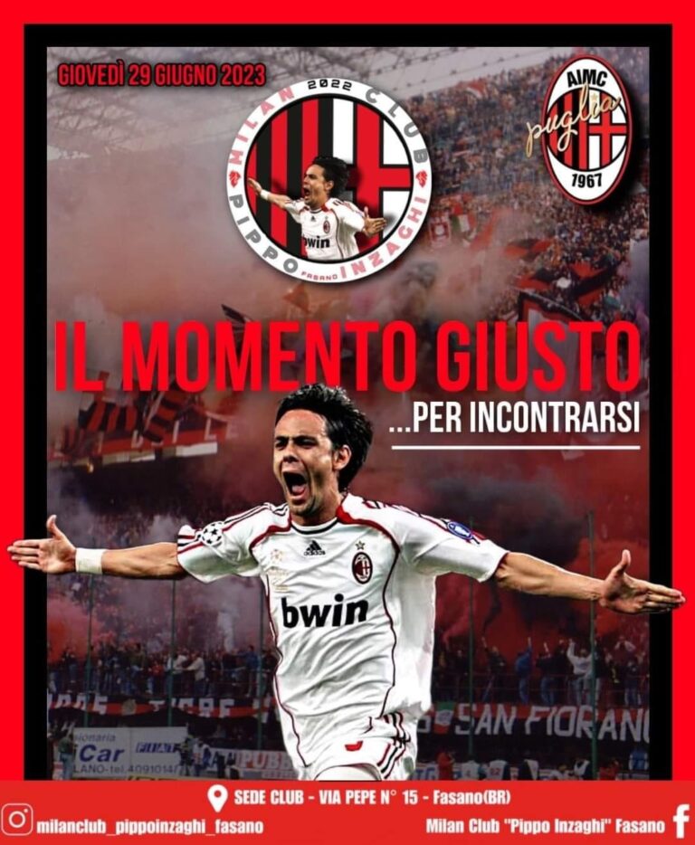 Pippo Inzaghi a Fasano per presentare il suo libro: “Il momento giusto. Il calcio, la mia vita” Pippo Inzaghi a Fasano per presentare il suo libro: "Il momento giusto. Il calcio, la mia vita" - Osservatorio Fasano