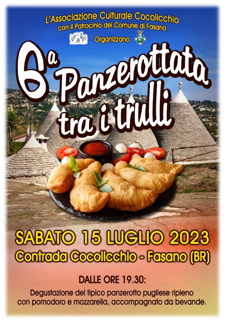 Cocolicchio: domani la 6ª panzerottata tra i trulli Cocolicchio: domani la 6ª panzerottata tra i trulli - Osservatorio Fasano