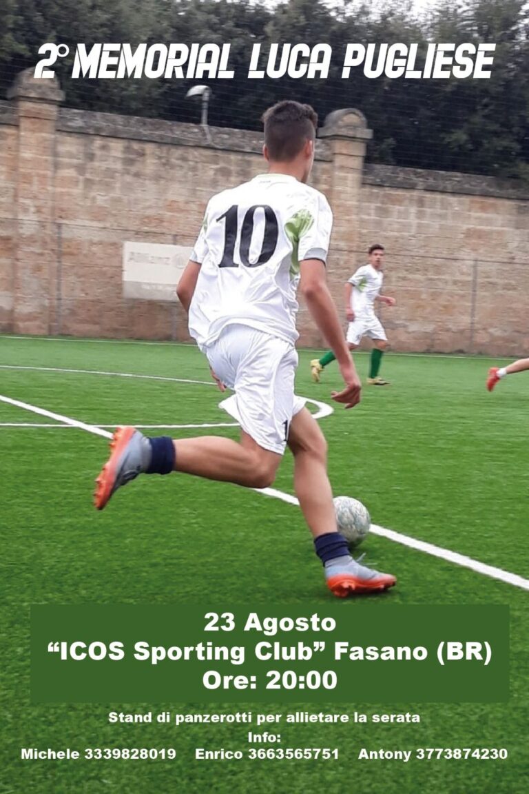Al via il 2° Memorial Luca Pugliese Al via il 2° Memorial Luca Pugliese - Osservatorio Fasano