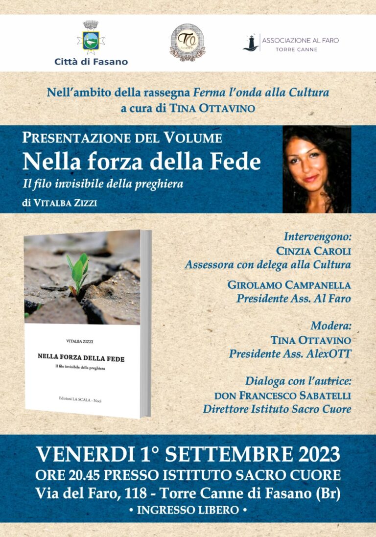 Torre Canne: continua la rassegna “Ferma l’Onda alla Cultura” Torre Canne: continua la rassegna “Ferma l'Onda alla Cultura” - Osservatorio Fasano