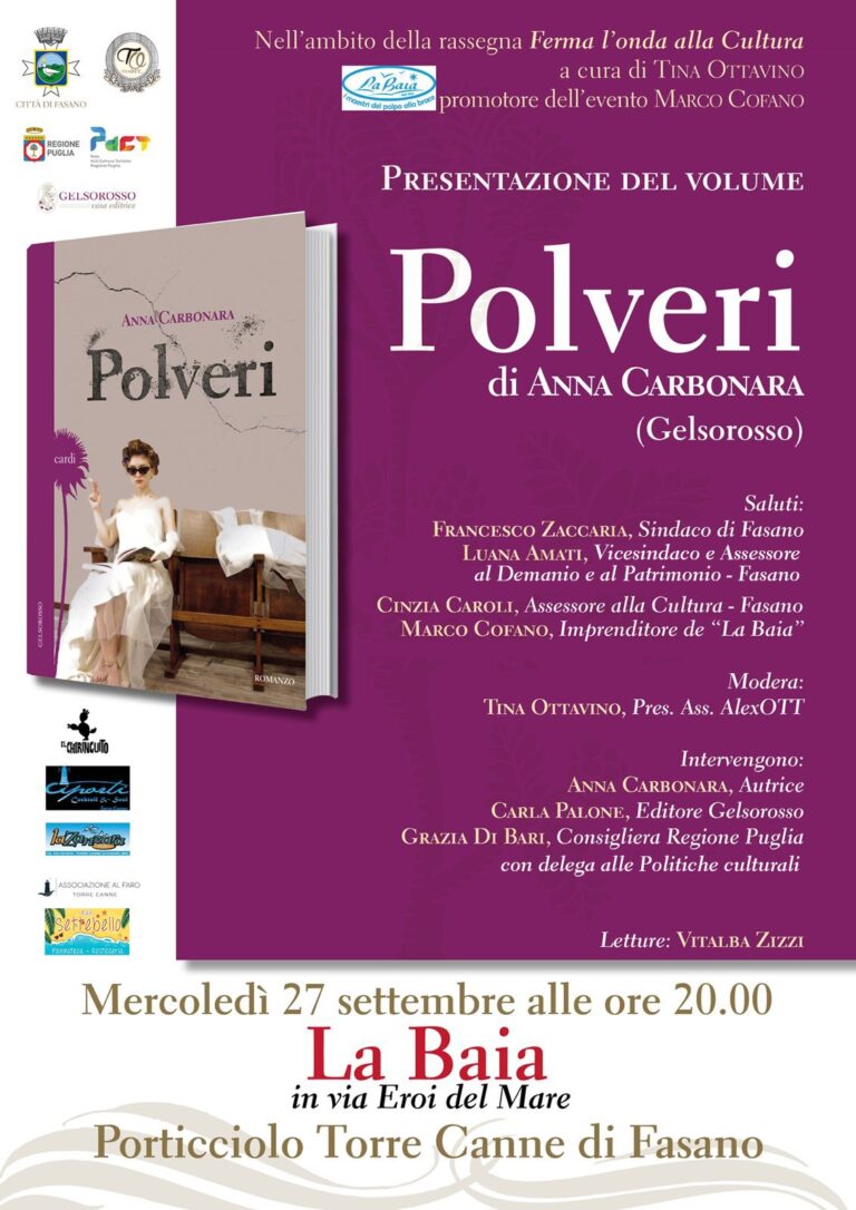 “Polveri” chiude la rassegna Ferma l'Onda alla Cultura - Osservatorio Fasano