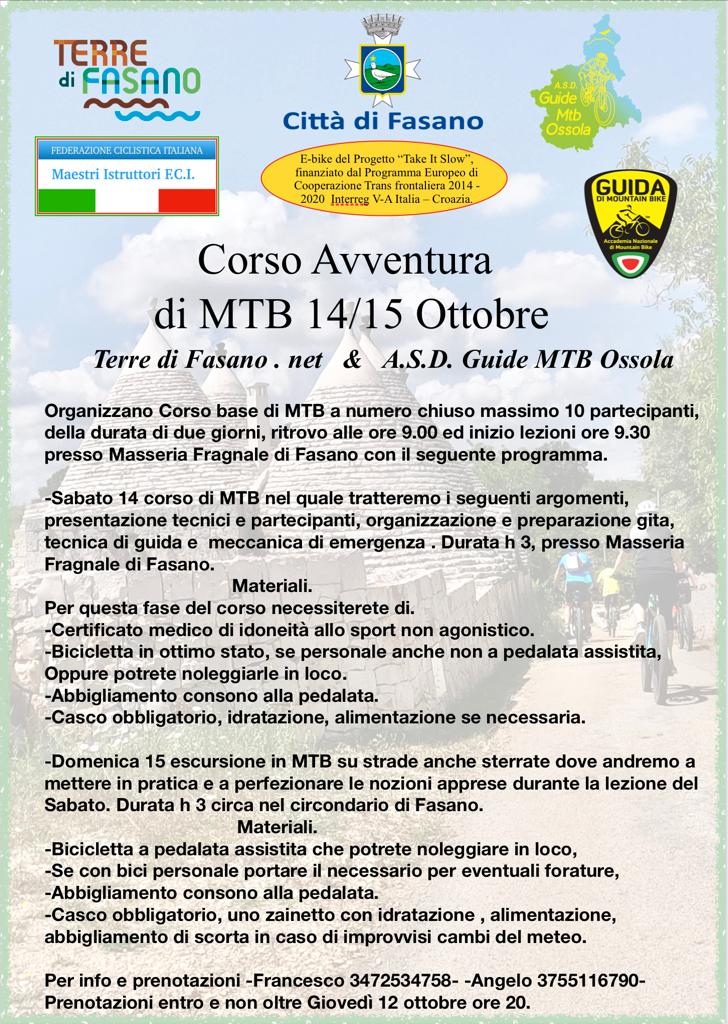 Corso Avventura di MTB Corso Avventura di MTB - Osservatorio Fasano