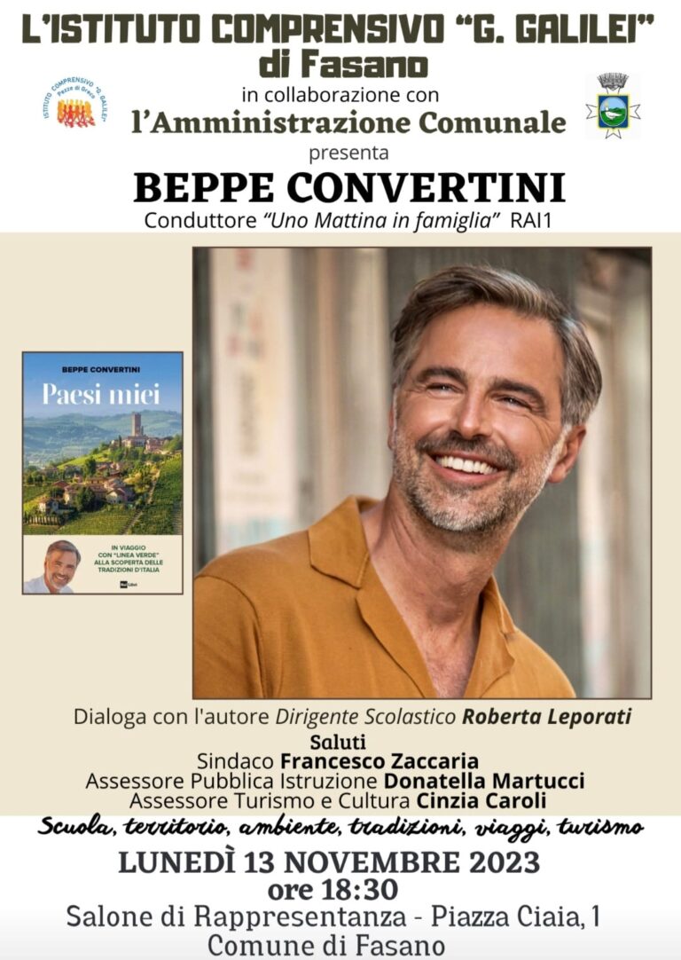 Scuola G. Gallei: al via il progetto "Libri e ..." con Beppe Convertini - Osservatorio Fasano