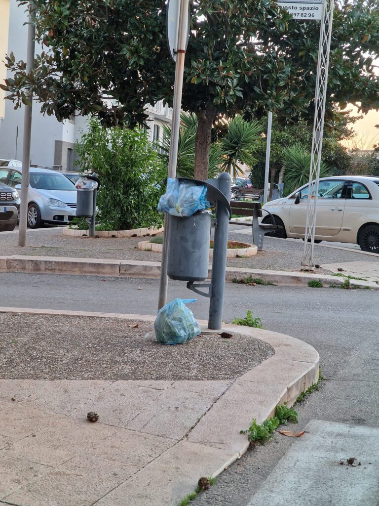 Nei cestini gettacarte non vanno messe buste intere di rifiuti Nei cestini gettacarte non vanno messe buste intere di rifiuti - Osservatorio Fasano