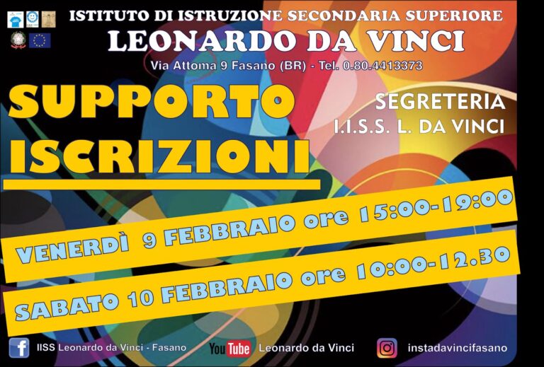 Ultimi giorni per l'iscrizione al "Da Vinci" - Osservatorio Fasano