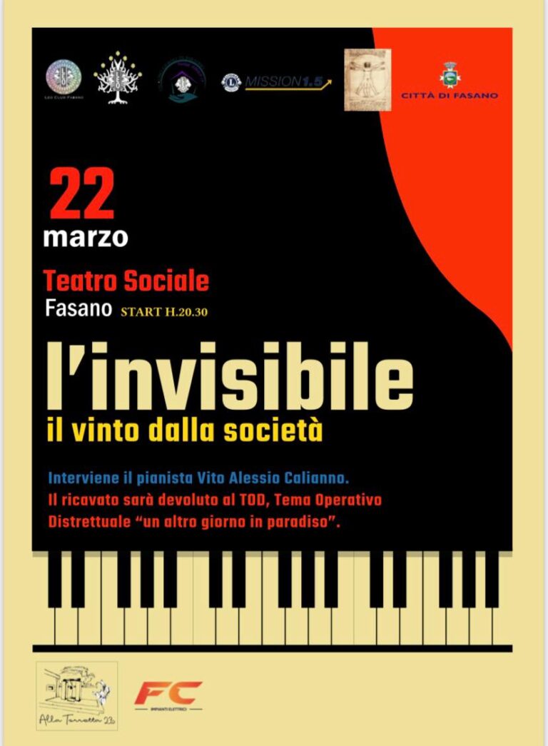 Al Teatro Sociale «L’invisibile, il vinto dalla società» Al Teatro Sociale «L’invisibile, il vinto dalla società» - Osservatorio Fasano