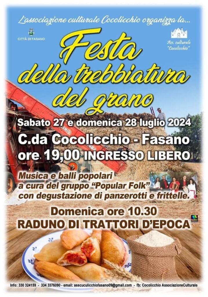 Festa della trebbiatura del grano a Cocolicchio Festa della trebbiatura del grano a Cocolicchio - Osservatorio Fasano