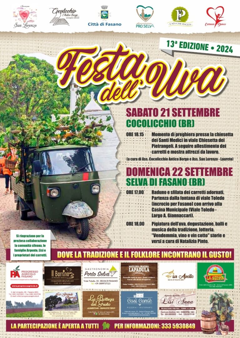 La 13ª Festa dell’Uva si sdoppia - Osservatorio Fasano
