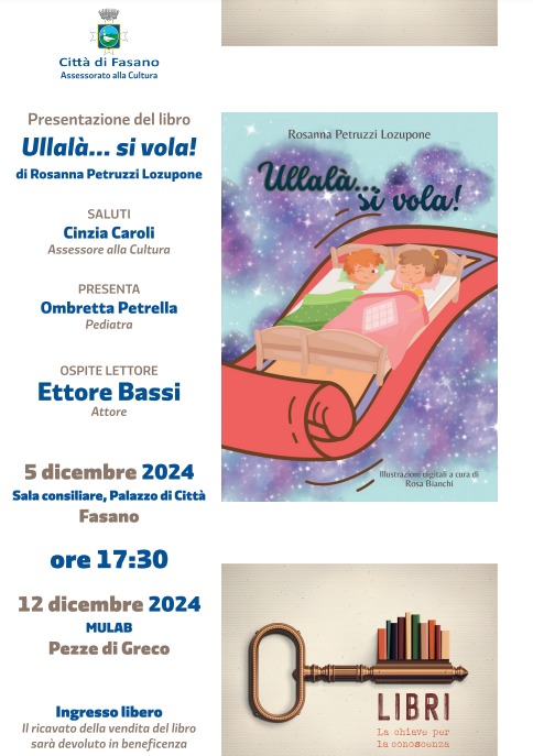 “Ullala’… Si Vola” nuova pubblicazione di Rosanna Petruzzi Lozupone “Ullala’… Si Vola” nuova pubblicazione di Rosanna Petruzzi Lozupone - Osservatorio Fasano