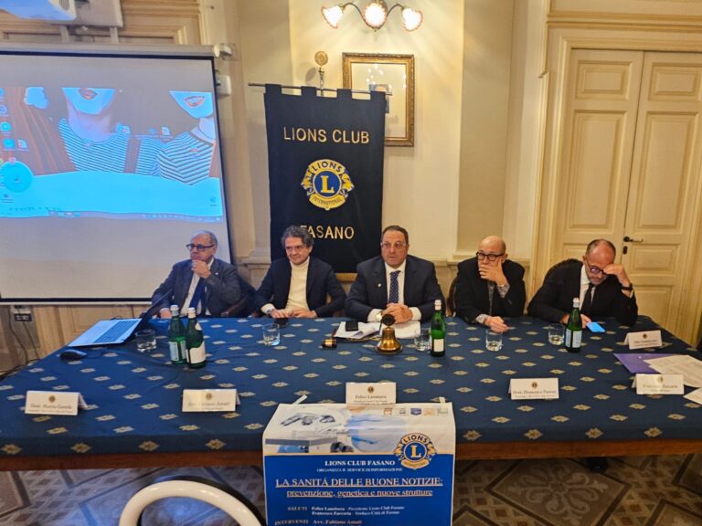 I Lions e La Sanità delle Buone Notizie: prevenzione, genetica e nuove strutture - Osservatorio Fasano