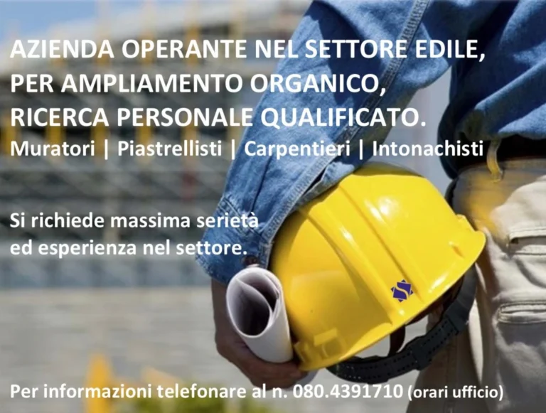 Opportunità di Lavoro nel Settore Edile - Osservatorio Fasano