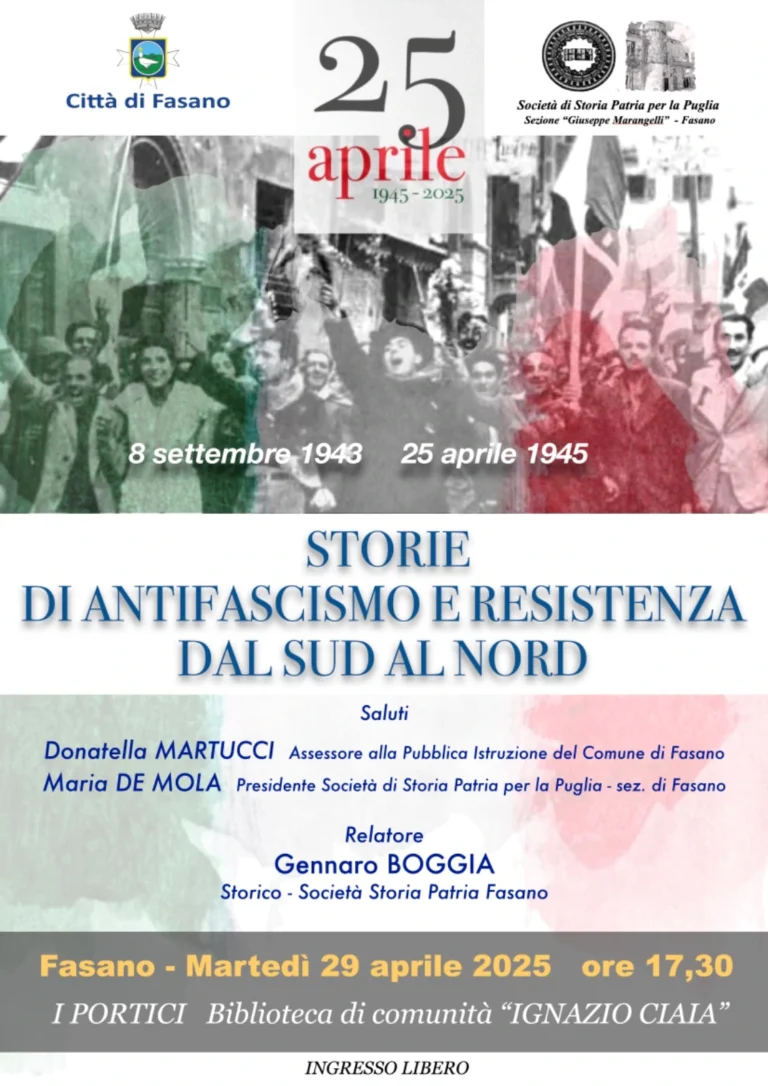 Storia Patria Fasano: Storie di Antifascismo e Resistenza dal Sud al Nord - Osservatorio Fasano