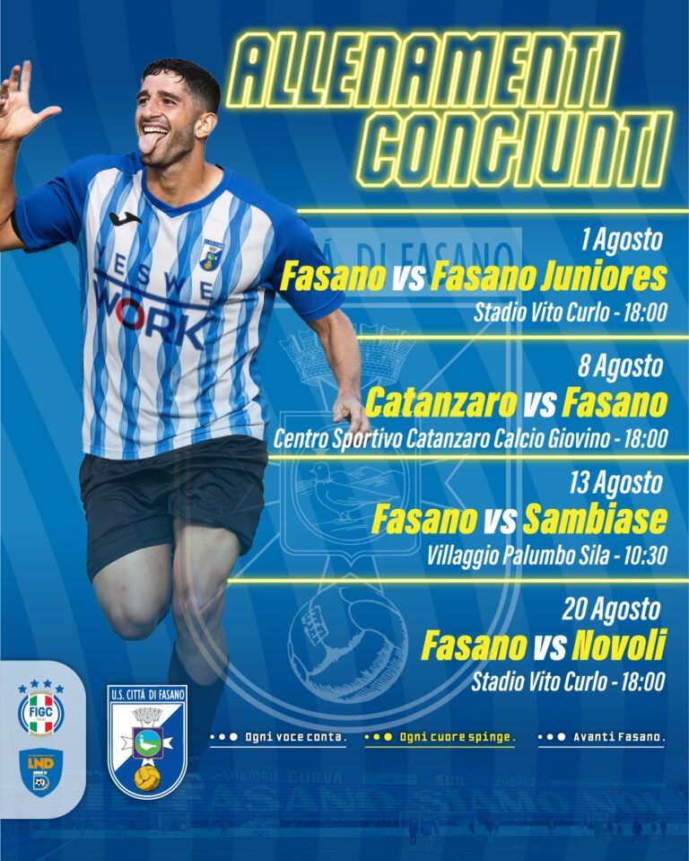 Fasano Calcio: verso la nuova stagione con un intenso calendario di allenamenti congiunti - Osservatorio Fasano
