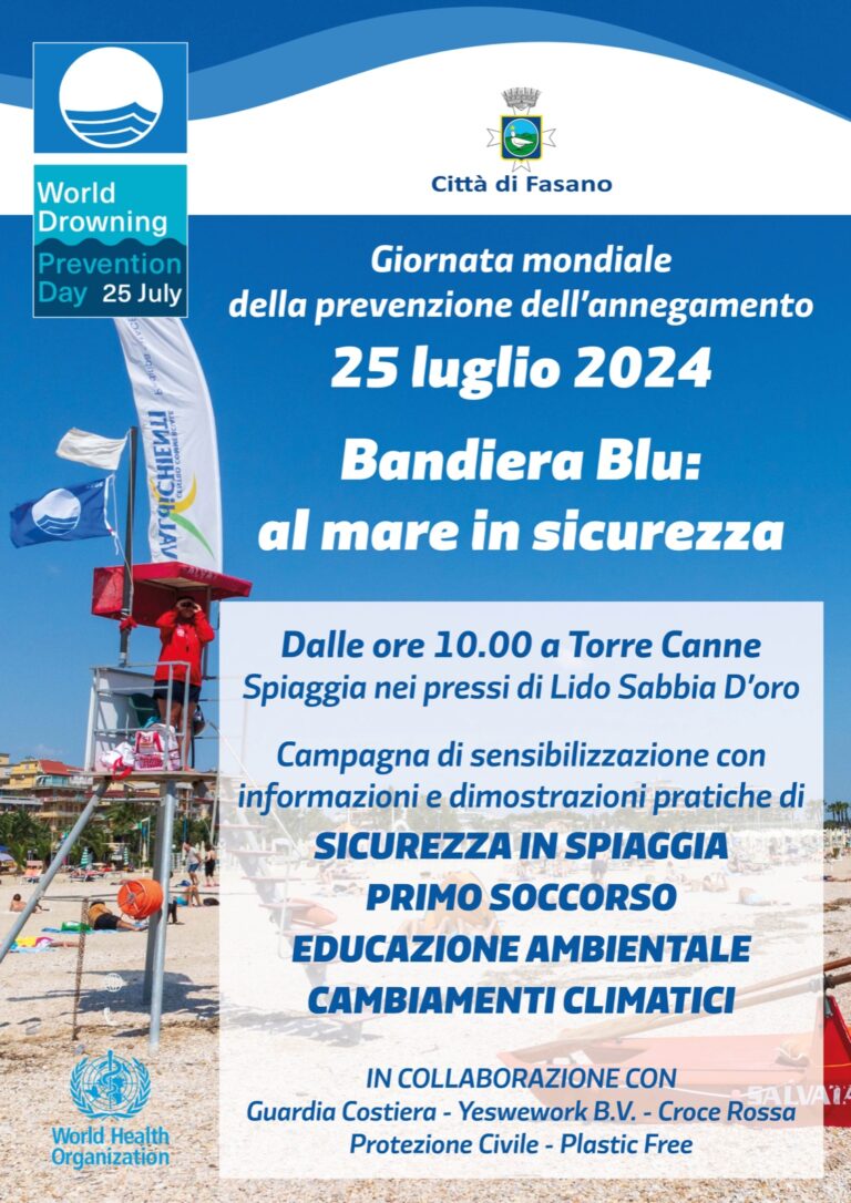 World Drowning Prevention Day - Giornata Mondiale della Prevenzione dell'Annegamento - Osservatorio Fasano