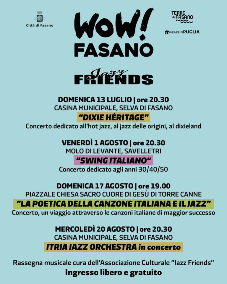 Wow! Fasano, quattro appuntamenti gratuiti dedicati alla musica jazz - Osservatorio Fasano
