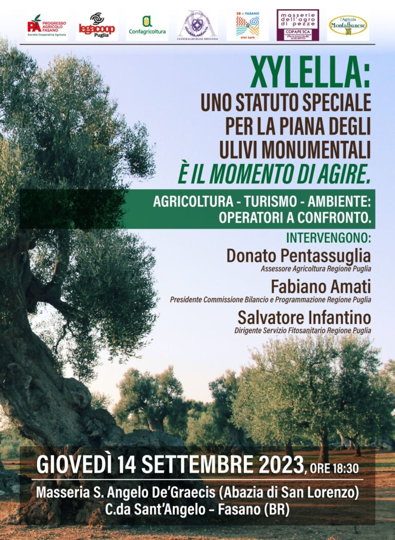 Xylella: uno statuto speciale per la piana degli ulivi monumentali: è il momento di agire - Osservatorio Fasano