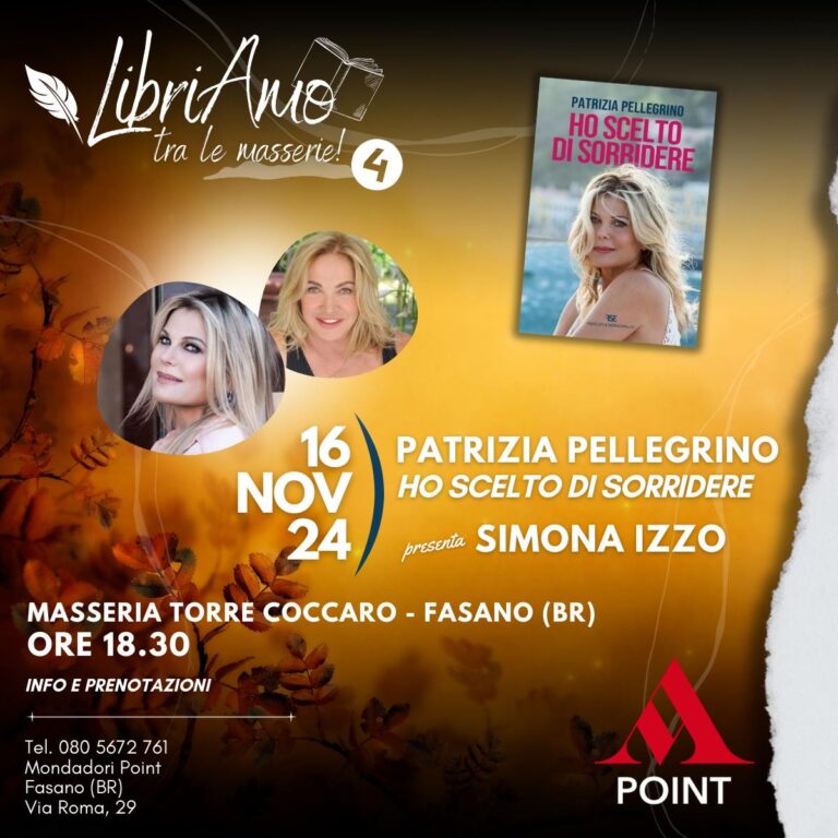 “LibriAmo… tra le masserie!”, con Patrizia Pellegrino e Simona Izzo si apre la quarta edizione “LibriAmo… tra le masserie!”, con Patrizia Pellegrino e Simona Izzo si apre la quarta edizione - Osservatorio Fasano