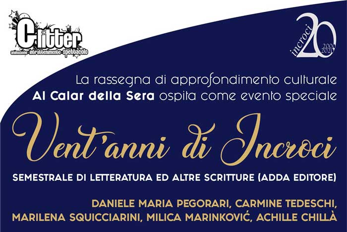 Rassegna ‘Al calar della sera’: questa sera presentazione del n.40 della rivista ‘Incroci’ Rassegna 'Al calar della sera': questa sera presentazione del n.40 della rivista 'Incroci' - Osservatorio Fasano