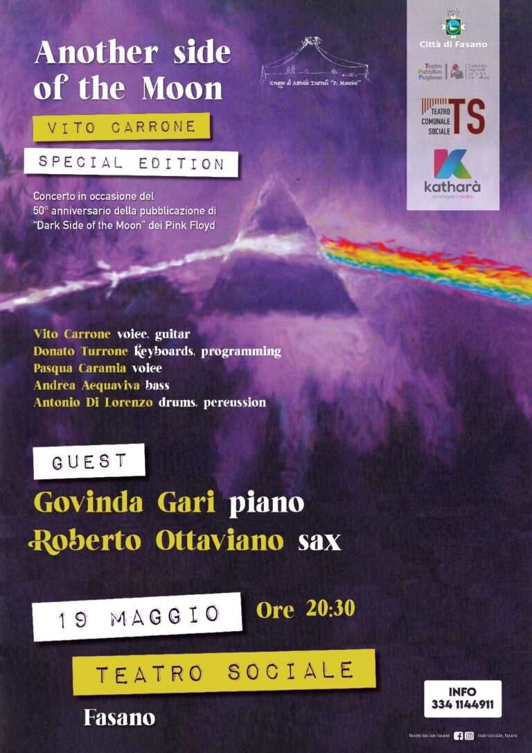 Another side of the moon, al Teatro Sociale un omaggio ai Pink Floyd - Osservatorio Fasano