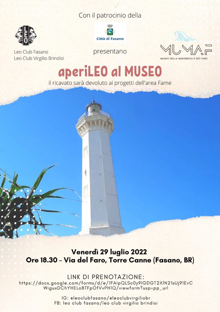 Il LeoClub vi invita all'AperiLeo al Museo - Osservatorio Fasano