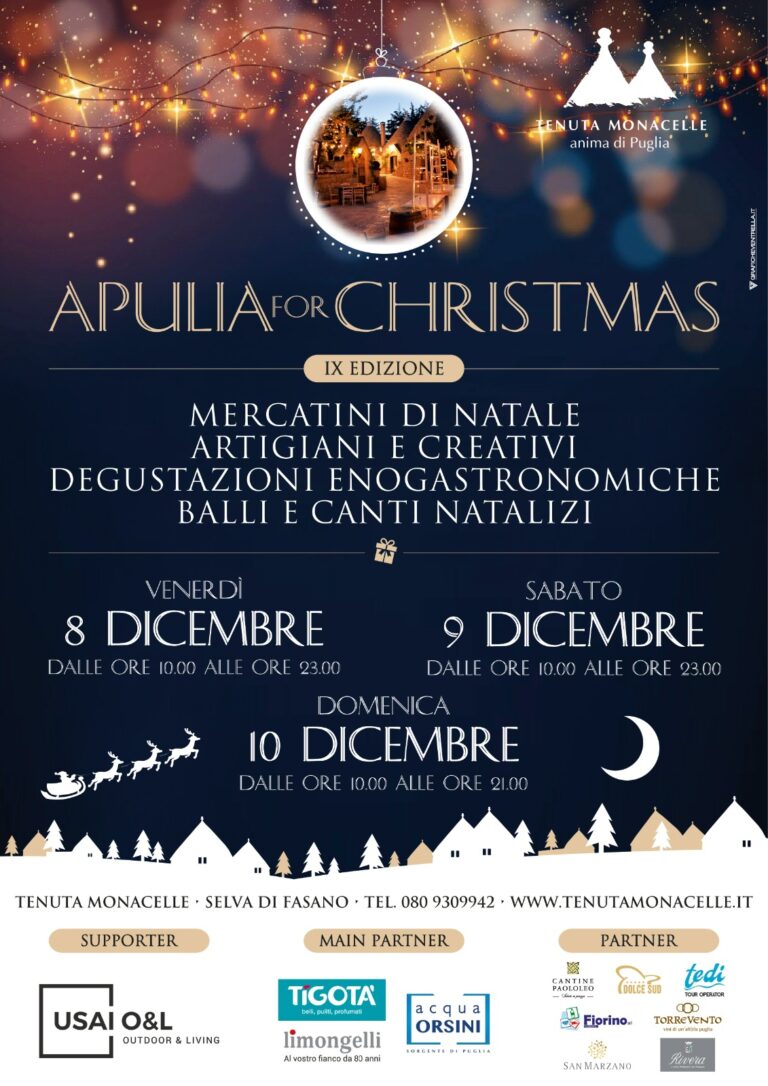 A Tenuta Monacelle è già Natale: Apulia For Christmas - XiI Edizione - Osservatorio Fasano