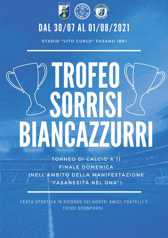 Al Vito Curlo, doppio appuntamento con il torneo ‘Sorrisi Biancazzurri’ e la manifestazione ‘Fasanesità nel DNA’ Al Vito Curlo, doppio appuntamento con il torneo 'Sorrisi Biancazzurri' e la manifestazione 'Fasanesità nel DNA' - Osservatorio Fasano