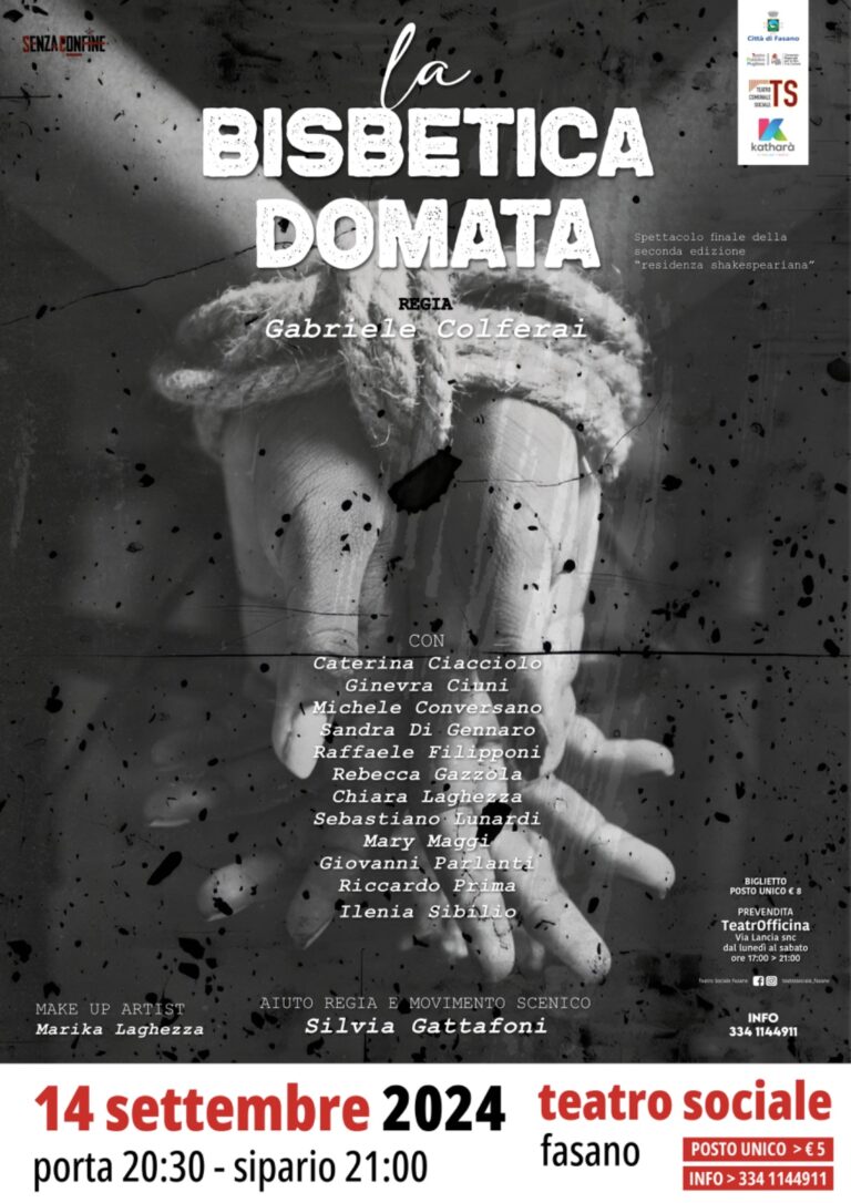 “La Bisbetica Domata”, in scena lo spettacolo finale della residenza shakespeariana “La Bisbetica Domata”, in scena lo spettacolo finale della residenza shakespeariana - Osservatorio Fasano
