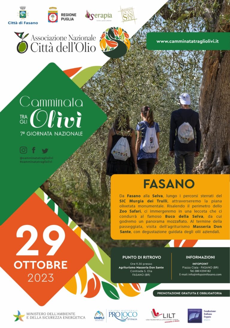 Tutto pronto per la 7ª Camminata tra gli Olivi Tutto pronto per la 7ª Camminata tra gli Olivi - Osservatorio Fasano