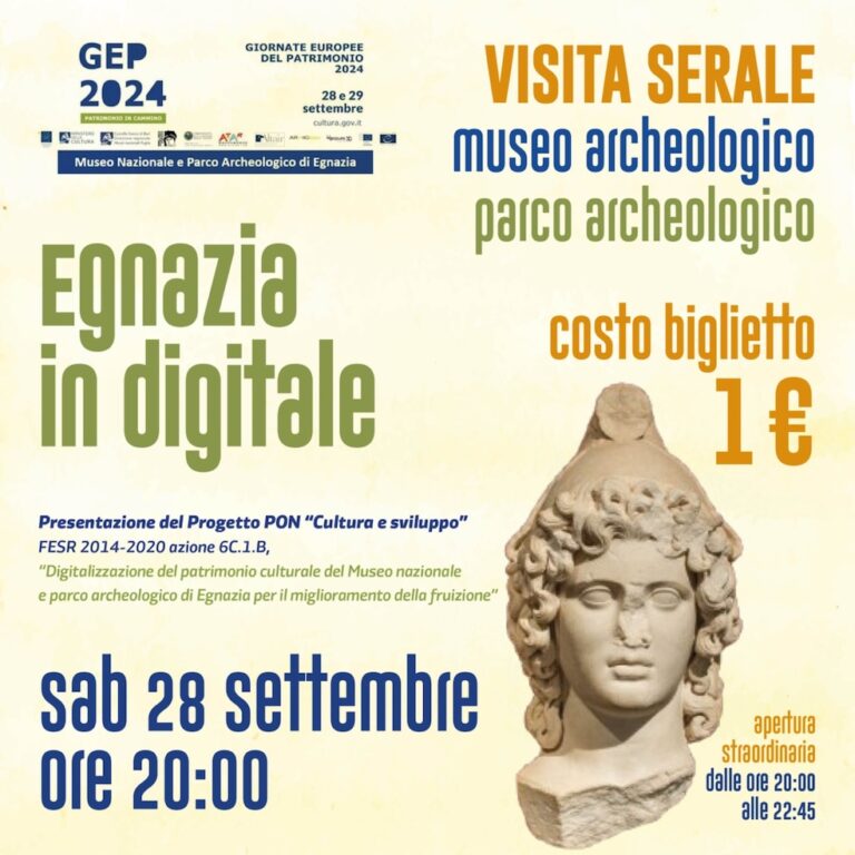 «Egnazia in digitale», il patrimonio culturale del Museo nazionale e parco archeologico di Egnazia diventa 3D «Egnazia in digitale», il patrimonio culturale del Museo nazionale e parco archeologico di Egnazia diventa 3D - Osservatorio Fasano