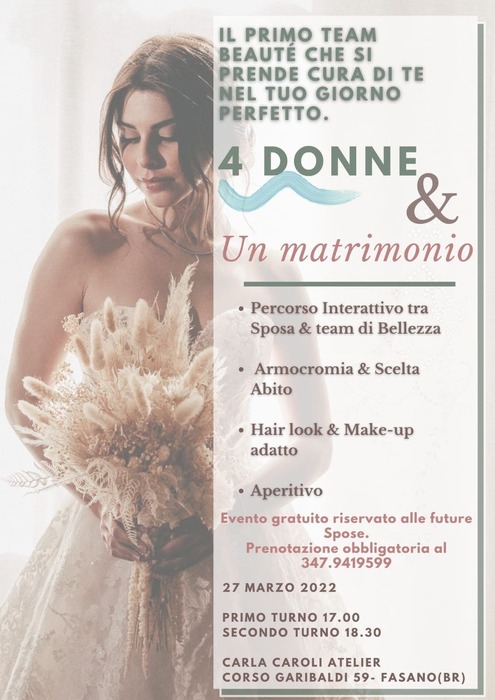 ‘4 Donne & Un matrimonio’ '4 Donne & Un matrimonio' - Osservatorio Fasano
