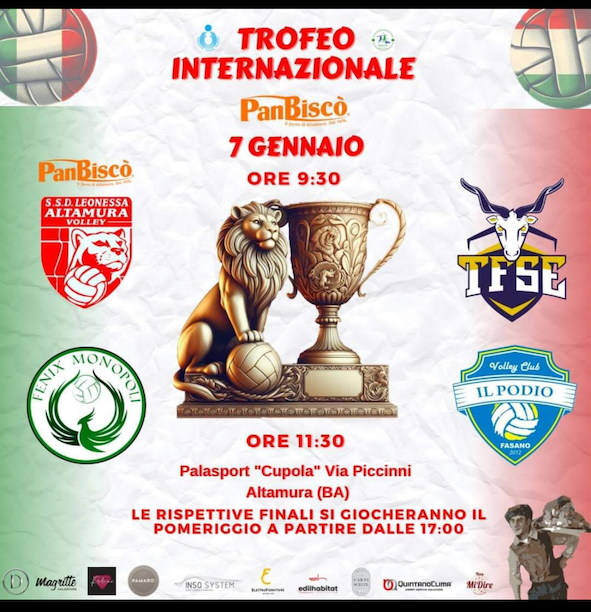 La Pantaleo Podio Volley Fasano in campo domenica al Trofeo Internazionale PanBiscò di Altamura La Pantaleo Podio Volley Fasano in campo domenica al Trofeo Internazionale PanBiscò di Altamura - Osservatorio Fasano