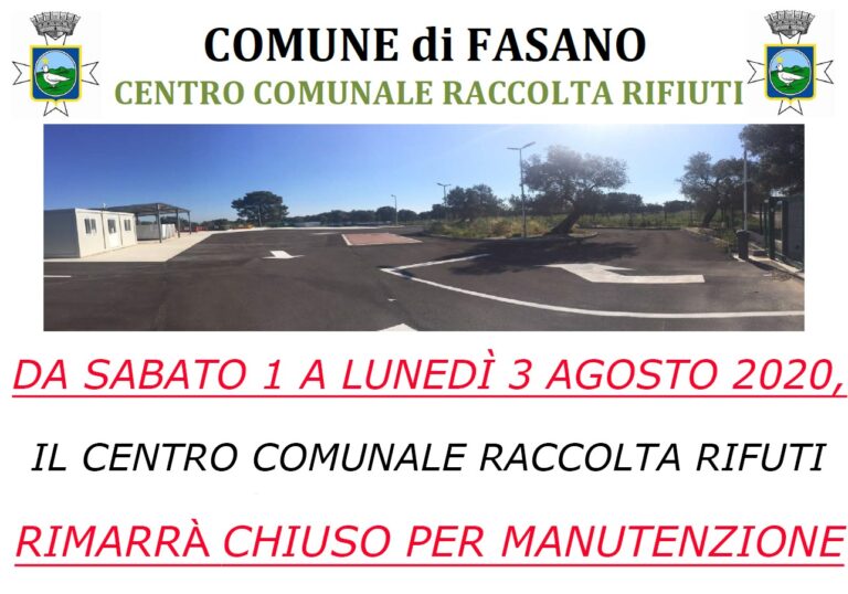 CCR chiuso per manutenzione - Osservatorio Fasano