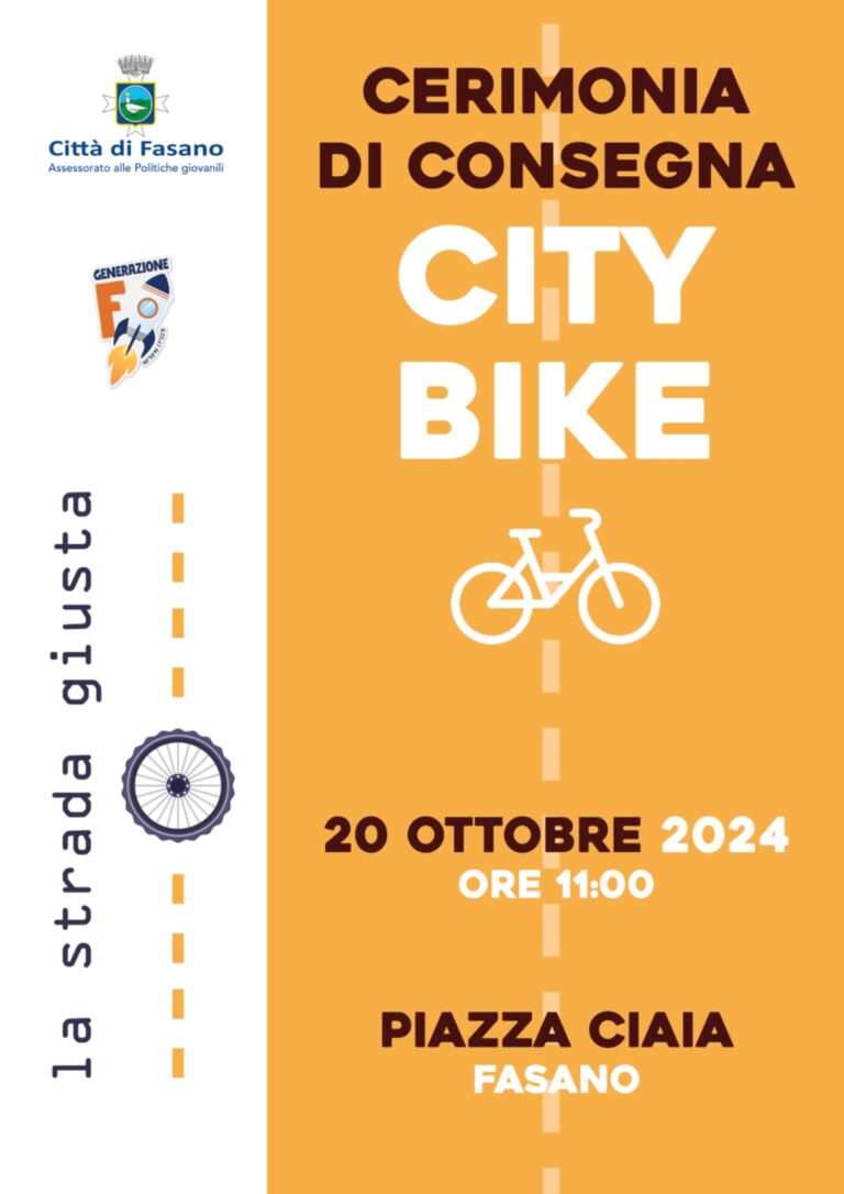 Politiche Giovanili, domenica 20 ottobre la premiazione del bando “La strada giusta” Politiche Giovanili, domenica 20 ottobre la premiazione del bando “La strada giusta” - Osservatorio Fasano