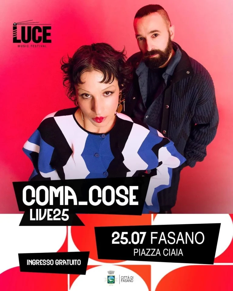 Il concerto dei Coma Cose del 25 luglio a Fasano sarà ad ingresso libero e gratuito Il concerto dei Coma Cose del 25 luglio a Fasano sarà ad ingresso libero e gratuito - Osservatorio Fasano