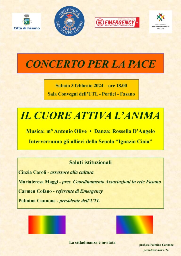 Concerto per la Pace all’UTL Concerto per la Pace all’UTL - Osservatorio Fasano