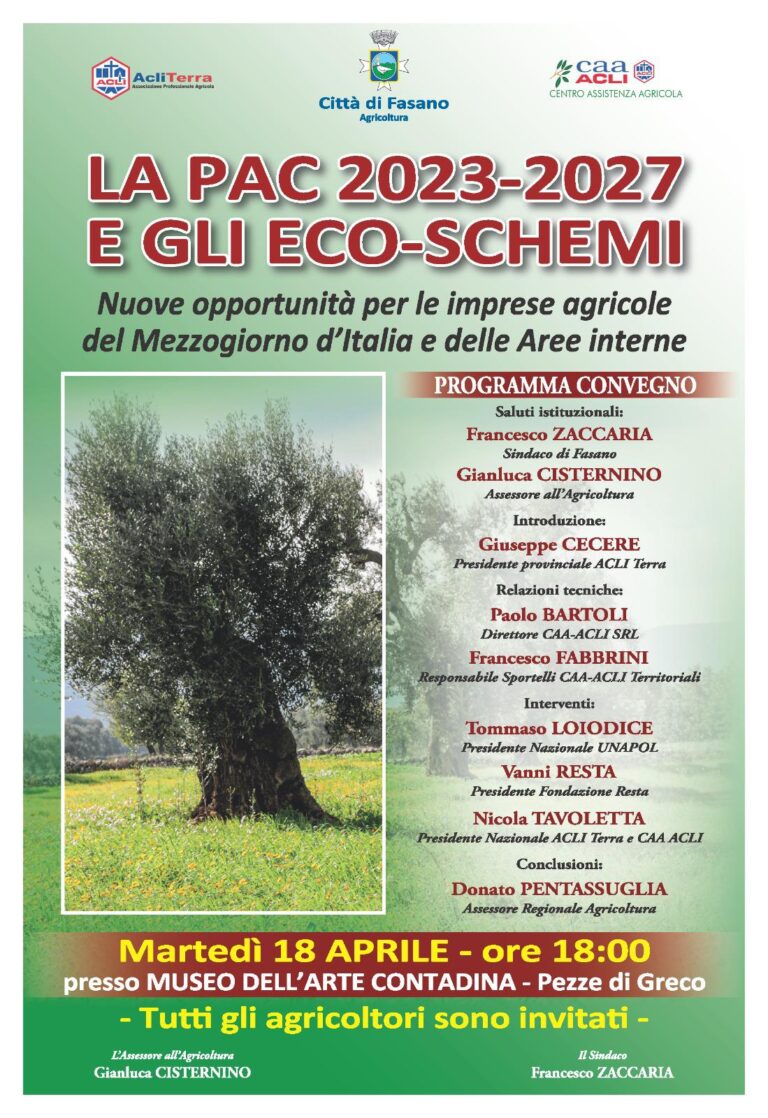 Agricoltura: la PAC 2023-2027 e gli Eco-Schemi - Osservatorio Fasano